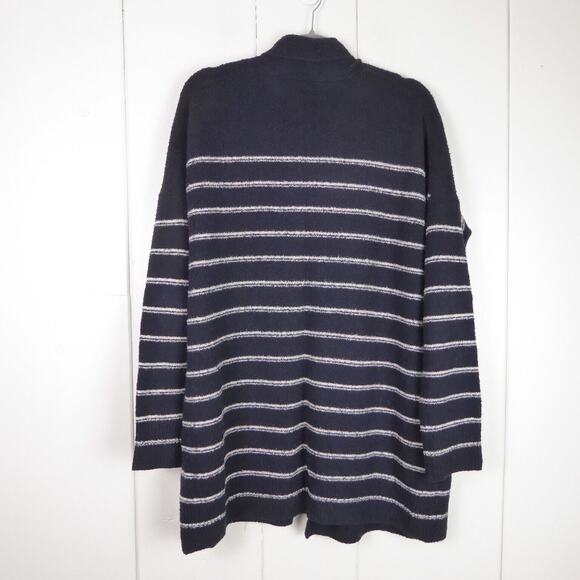 Vince Wool Blend Cardigan Womens SZ L Striped Open Front Cowl Neck Long Sleeved - Picture 10 of 11